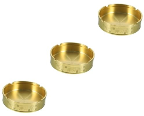 TOPBATHY 3St Weihrauchbrennerbasis aus Messing Aschenbecher für zu Hause Tischdekoration dekorative Kupferornamente Goldener Weihrauchbrennersockel Basis für Weihrauchbrenner Aschenhalter