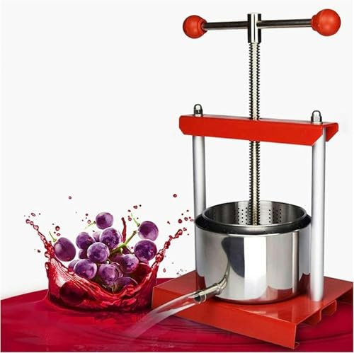 LYJYUJIE Fruchtpresse, Edelstahl Manuelle Entsafter, Saft Wein Separator, Zitronen Zitrus Presse Langsamer Extraktor, Küche Gemüse Presse~/