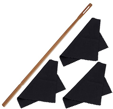 Flötenreinigungsstab Satz aus Ahornholz und Tuch für Instrumente Schwarz | 1 Satz, Feine Struktur für Reinigung der Flöte, Tragbar und Zubehör für Musiker