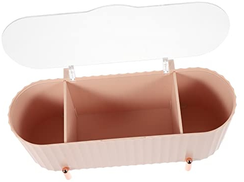 Amosfun Organizzatore Per Dischetti Di Cotone Custodia Portaoggetti A 4 Scomparti Organizer Da Scrivania Contenitore Per Bastoncini Di Cotone Porta Elastici Per