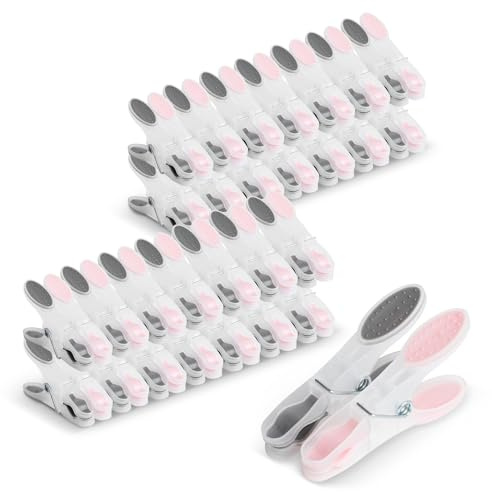 Romon Pince a Linge, Lot de 60 Epingle a Linge Pinces à Linge Exterieur, Pinces pour Corde à Linge, Multicolores Clips Ultra-Grip Épingles à Linge Plastique pour Serviettes Underwears Vêtements