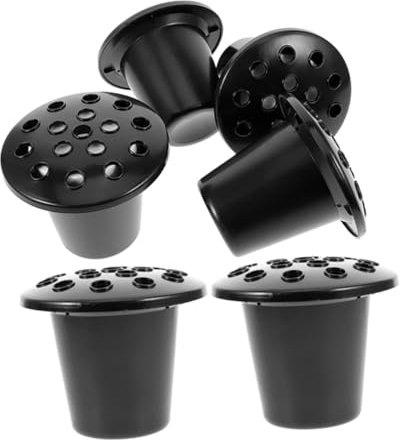 BEBEMOKO 6piezas Inserciones De Jarrón De Cementerio con Soporte De Flores para Conmemoraciones y Decoración De Color Negro