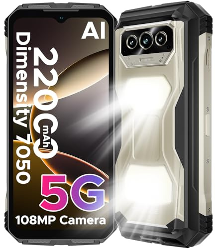 DOOGEE VMAX S Rugged Smartphone 5G, 24GB+256GB, Telefono Indistruttibile, 22000mAh Batteria 33W, 1200LM Luce Campeggio, 108MP Fotocamera, Dimensity 7050 Smartphone Rugged, 6.58 FHD+120Hz, OTG/NFC/GPS