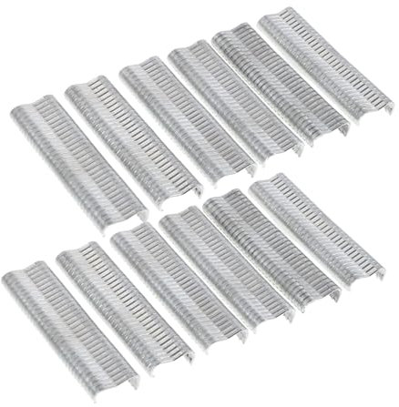 NUOBESTY 600pcs M-type Wire Cage Staples Kit Grooves for Chicken and Rabbit Cage Repair Manual Low Carbon Steel Clips Set for Poultry Mesh Fencing