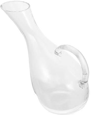 FUNOMOCYA Decanter Per Vino in 1800 Ml Con Manico Versatore Creativo Trasparente Bottiglia Contenitore Pulizia Facile