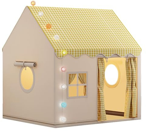 Tienda de Juegos para niños dúplex,120×105×128cm Base Secreta del Juego Cama,TiendaCampaña para Interiores con Colchón Y Luces,para bebé casa Juego Interior Gran Espacio para niños cómodo