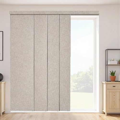 VEVOR Panel Track Blinds, Extendable Track from 116 cm to 218 cm W, Trimmable Panel Curtains Up to 243cm H, Vertical Blackout Panel Blinds for Sliding Doors, Patio Doors, Room Divider, Windows, Brown