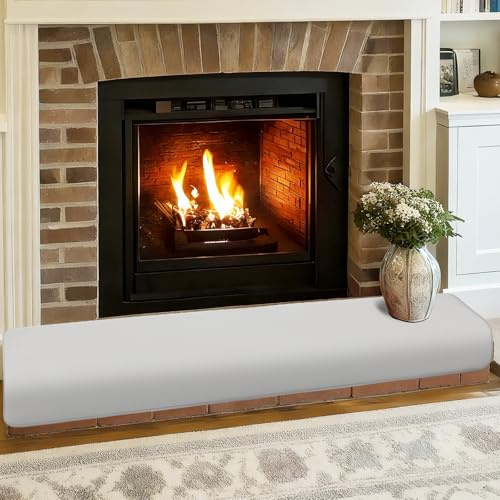 Thick Memory Foam Fireplace Baby Proofing, 90.5x15 in Soft Hearth Cover Baby Proof, Hearth Cushion Fireplace Protectors for Children Proofing, Edge Protector, Grey