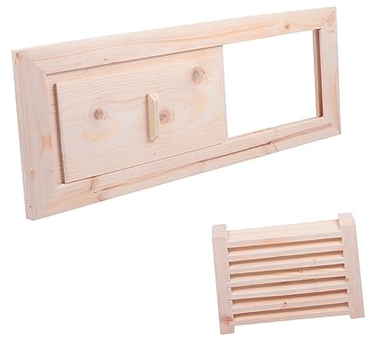 POPETPOP Rejilla para Persianas de Sauna de Madera 13.4x4.9 Pulgadas Ventilación para Sala de Vapor y Equipos de Sauna