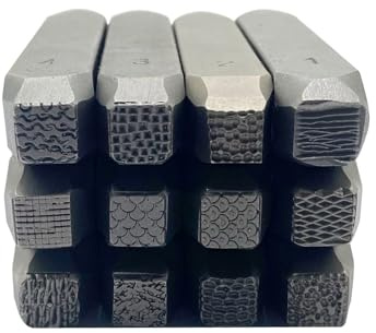 Lot de 12 burins en métal faits à la main pour la sculpture de bijoux - Texture en acier - Convient pour les outils professionnels de sculpture en métal