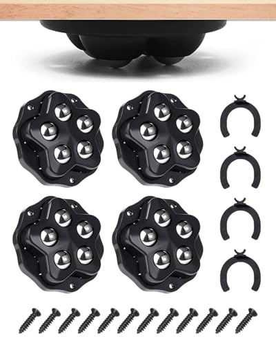 FUGLUS Ruote per mobili, 4 ruote con 5 sfere ciascuna, Ruote pivontanti per mobili,4 Ruote Carico 280 kg, Ruote girevoli per uso interno ed esterno, Rotelle piroettanti,merci Ruote per mobili pesanti