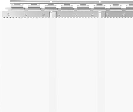 awolsrgiop PVC Streifenvorhang 7Pcs 2m x 18cm, Klarer Lamellenvorhang mit Eisenhalterung, für Türöffnungen bis 1.05m, 2mm Stärke, für gewerbliche Gefrierschränke, Garagentore, Lagerhallen