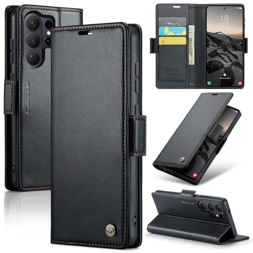 Idhiem Kortplatser Plånboks Fodral för Samsung Galaxy S26 Ultra, Svart | RFID-blockering, Flip Kortplatser Plånboksfodral, Premium PU Läder Skalm, Wallet Case, Stötsäkert Skyddsfodral