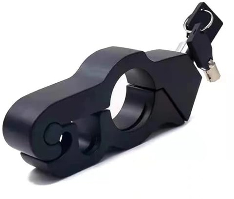 Lenkradkralle Robustes Motorrad-Lenkschloss – Aluminium-Lenkerschloss mit 2 Schlüsseln für Roller und Elektrofahrzeuge Lenkradsperre(Black color)