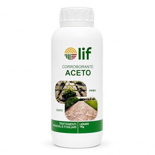 Lif Corroborante Aceto 1 L – Aceto Concentrato Naturale per Trattamenti Vegetali e Pulizia di Aree Esterne Contro erbe infestanti. A bassi dosaggi azione regolatrice di acidità e pH.