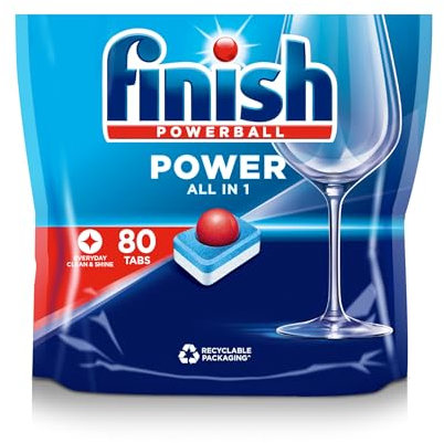 Finish Pastiglie per lavastoviglie per una Pulizia Profonda e Stoviglie Splendente All in 1 Max Original, 80 compresse (la confezione può variare)