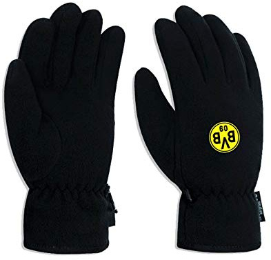 Borussia Dortmund Unisex Bvb fleecehandsker Handschuhe, Schwarz, M-L EU