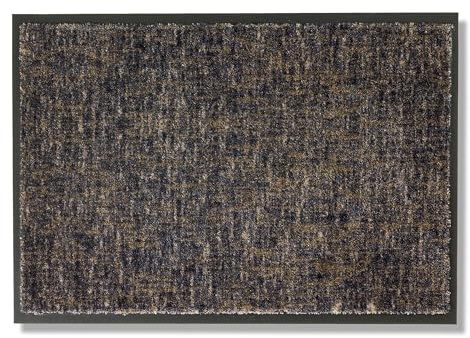 Rutschfeste Türmatte Innen - Gitter anthrazit-taupe 50 x 70cm (Rechteckig) | Strapazierfähig Fußmatte Innenbereich Schmutzfangmatte pflegeleicht Sauberlaufmatte robust Fussmatte waschbar bei 30°C