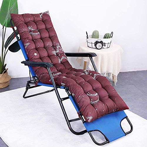 Yuly Thick Padded Sun Lounger Cushion Replacement Soft Recliner Relaxer Seat Cushion Garden Deckchair Mattress High Back Chair Pad with Star Pattern 160 * 48 * 5cm