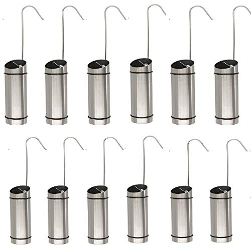 Druline Umidificatore in acciaio inox da appendere al termosifone, evaporatore per termosifoni, con gancio a S, in set da 12 pezzi, di colore argento