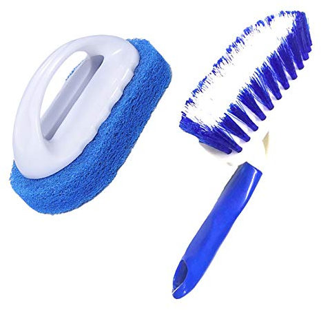 Hot Tub Cleaning Kit Accessories Contain 1PC Scrubbing Brush and 1PC Hot Tub Sponge Cleaning Brush for Cleaning Swimming Pool, Spas, Hot Tubs, Fountains