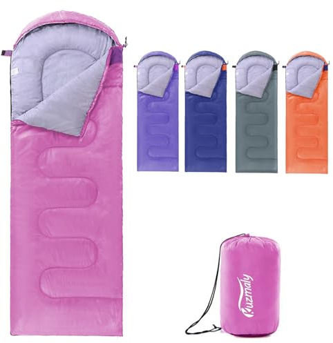 Kuzmaly Camping Sleeping Bag 3 Seasons Lightweight &Waterproof with Compression Sack Camping Sleeping Bag Indoor & Outdoor for Adults & Kids