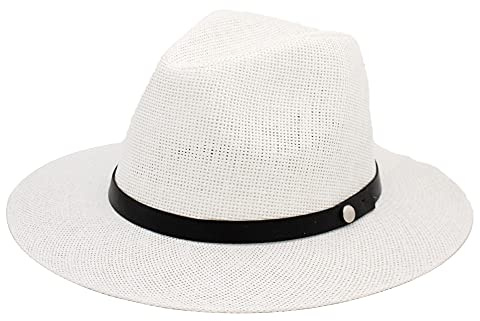 Carnavalife Sombrero Panamá de Verano, Sombrero de Paja Unisex para Hombre y Mujer, Sombrero de Panama ala Ancha UPF 50 Plegable y Durable