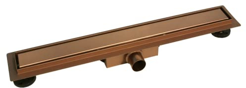 VBChome Duschrinne Kupfer 70cm Edelstahl doppelseitige Ablauf Bodenablauf Selbstreinigender Siphon mit Geruchsstop für Badezimmer Duschablauf sehr flach Komplettset