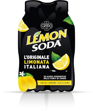 Lemonsoda | Bevanda Gassata al Limone, 4 Bottiglie da 25 cl PET, L'originale Limonata Italiana, Rinfrescante, con Succo di Limoni Siciliani, Senza Coloranti