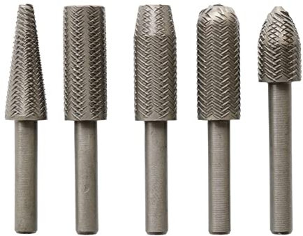 5-teiliges Set elektrischer Drehfeile, geprägte Stahlfeile, weiche Metallfeile, elektrischer Schleifkopf, elektrischer Feilenkopf 6 mm