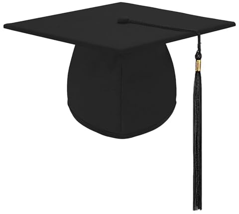 HXLJHALG 2026 Bachelor Graduation Cap with Tassel, Adjustable 2026 Academic Graduation Hat Reusable for High School University College Graduations Party Supplies Black