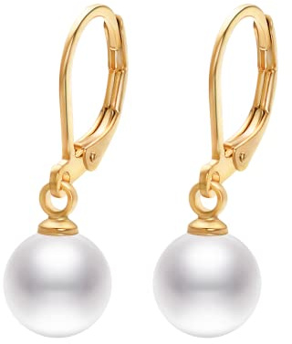 Vissen Boucle oreille Pendante Perle Femme Plaqué or Dormeuse Boucles D'oreilles Piercing Bijoux