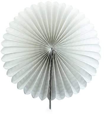 12 Stück Papier Fächer Dekoration Hanging Girlande Blumen Papierfächer Party Deko Set,Hängende Deko für Hochzeit Geburtstag Tea Party Tischdeko Classroom Baby Shower Backdrop Garland,10cm Weiß