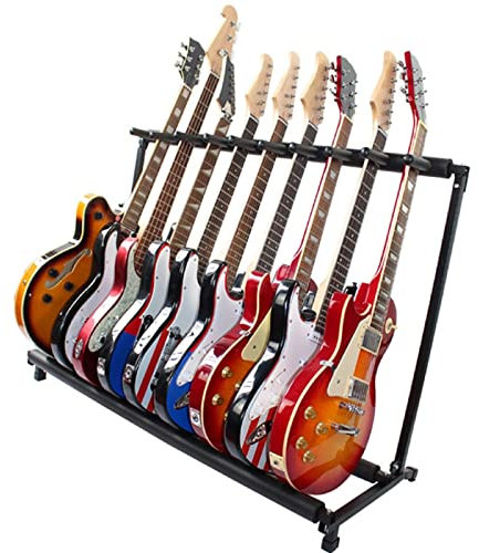 Youyijia Gitarrenständer Multi-Gitarrenständer mit 9 Halterungen faltbar universal tragbar Schwarze Gitarrenhalterung Polsterung für Akustikgitarre Westerngitarre E-Gitarren