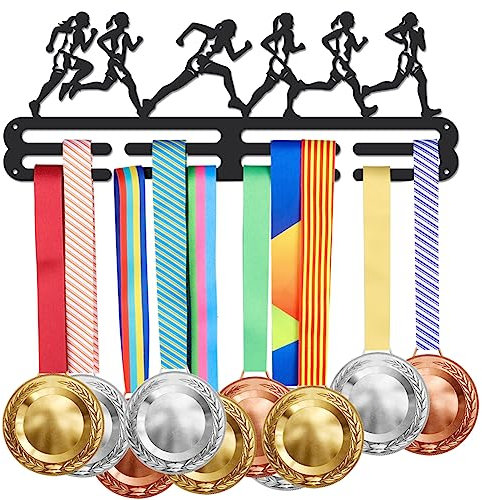 SUPERDANT Frauen Lauf Medaillenaufhänger Regal Auszeichnungen Bandhalter Medaillenhaken Wandregal Rahmen Präsentationsständer Für 40 Medaille Frauen Sportler Geschenk