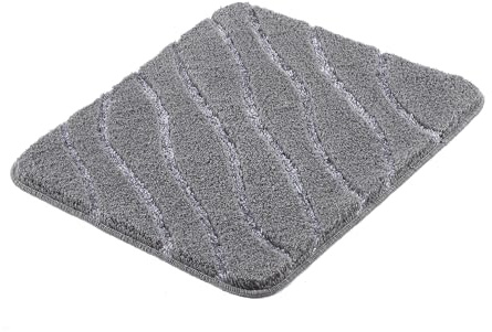 Kleine Wolke Badteppich Tram Anthrazit 55 x 65 cm | OEKO-TEX zertifiziert, rutschhemmende Unterseite, für Fußbodenheizung, maschinenwaschbar, 100% Polyacryl