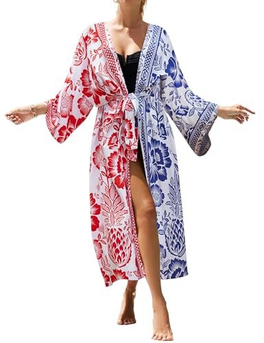 Bsubseach Kimono Cover Ups for Swimwear Women Boho Swimsuit Coverup Beach Dusters Long Summer Cardigan Multicolor