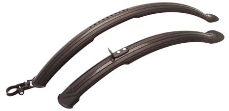MVTEK Coppia parafanghi mtb. Coppia parafango mtb per ruote bici 24-26''. Attacco rapido. Parafango bici in plastica, montaggio a telaio, canotto sella. Parafango anteriore e parafango posteriore mtb