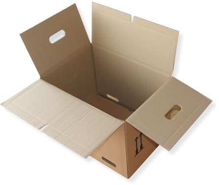 3 St. Umzugskarton 400 x 320 x 330 mm mit Tragegriffe, Bücherkarton, Akten Ordner Aufbewahrung