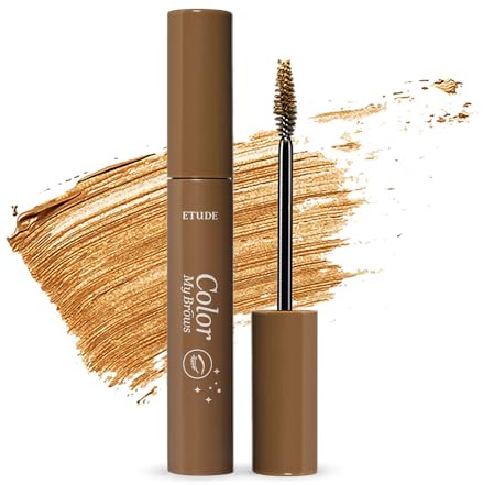 ETUDE Color My Brows Big Size, Brow Mascara, 3D Natural Coloring, Beeswax & Carnauba Wax, Moisturizing Brow Care, Eyebrow tint, Soft Gel Texture, Korean Makeup, Beauty, Natural Brown (0.304 Fl Oz)