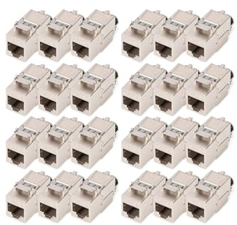 DIGITUS Module Keystone Cat 8.1-24 pièces - RJ45 Prise réseau Cat8 Blindé - 2000 MHz - 25GBase-T & 40GBase-T - 25 Gbit/s & 40 Gbit/s - AWG 26/7 à AWG 22/1 - Montage sans Outils