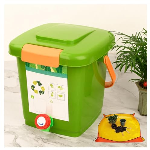 avec Robinet pour Collecter Le Liquide De Compost Composteur Cuisine 8L/10L/15L/20L Recyclage Pratique des Déchets Alimentaires Composteur Appartement,Style1(8L)-2Set