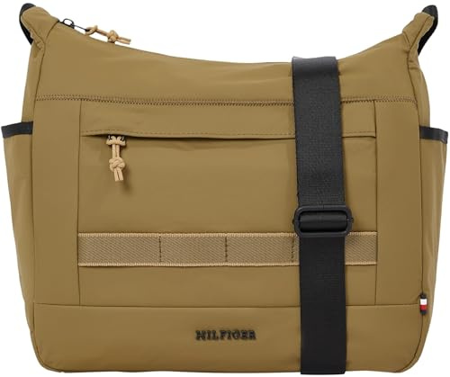 Tommy Hilfiger Uomo Borsa a Tracolla Colour Messenger Grande, Beige (Sandalwood), Taglia Unica
