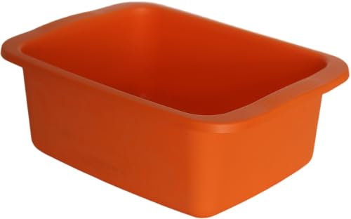 MACHIAVELLI START Cuenco rectangular naranja - Barreño de plástico de capacidad 10 l. Bandeja multiusos medidas 42 x 31 x 15,5 cm