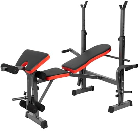 EIGFOH Banco De Musculación Multifuncional,Ejercicio En Casa Abdominales En Casa,Entrenamiento Completo Banco Musculación Plegable,Fitness En Casa,Máx 150Kg