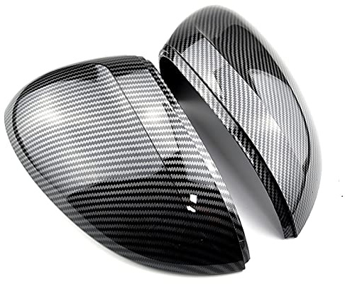 Spiegelabdeckungen Car Mirror Cover, for VW, for Passat, B8 CC, for ARTEON, R Line Bright Black Rearview Mirror Cover Protection Cap(Carbon Look Black)