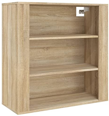Annlera Hängeschrank Wandschrank aus Holzwerkstoff Beistellschrank Küchenschrank Schwebeschrank Lagerschrank Badschrank Vielseitiger Organizer Eleganten Design Sonoma-Eiche 80x33x80 cm
