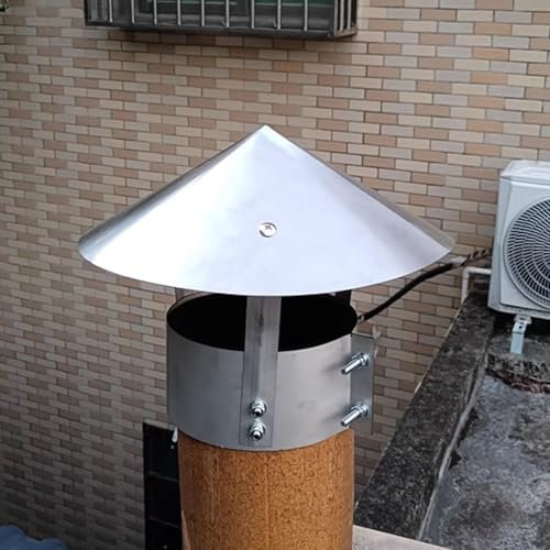 Canna Fumaria Terminale Ø 100~260mm Comignolo in 304 Acciaio Inox Fumaiolo Comignolo Antivento Cappello Testa Antipioggia per Stufe Caldaie E Camini(140mm)
