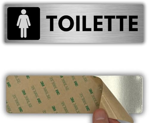 LEIASA | Insegna Bagno Donne - 5x18 cm - Alluminio - Toilette per Signore | Adesivo Bagno Femmine, Targa Porta WC Donna, Placca Sanitari Ragazze, Segnale Gabinetto Bagno Femminile, Avviso Femmine