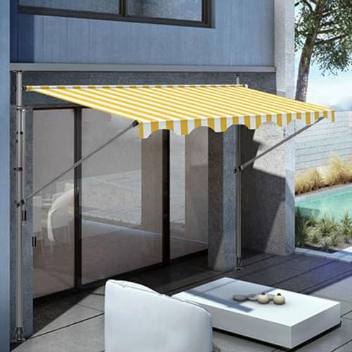Generisch Markise Mit Volant Breit Kassettenmarkise Mit Handkurbel Neigungswinkel Einstellbar Alu Rahmen Sonnenschutz Wetterbeständig Gelenkarmmarkise Sonnensegel,2,250cm*200cm